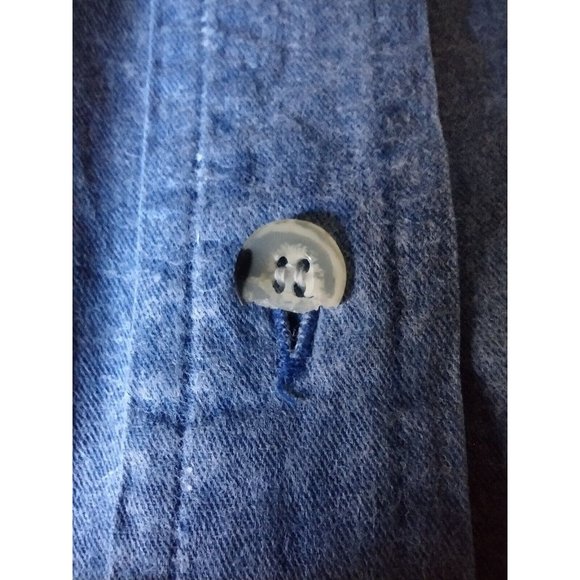 Vintage Big Dogs Men Large Blue‎ Denim Cotton Button Down Shirt Western Rodeo - Picture 2 of 7